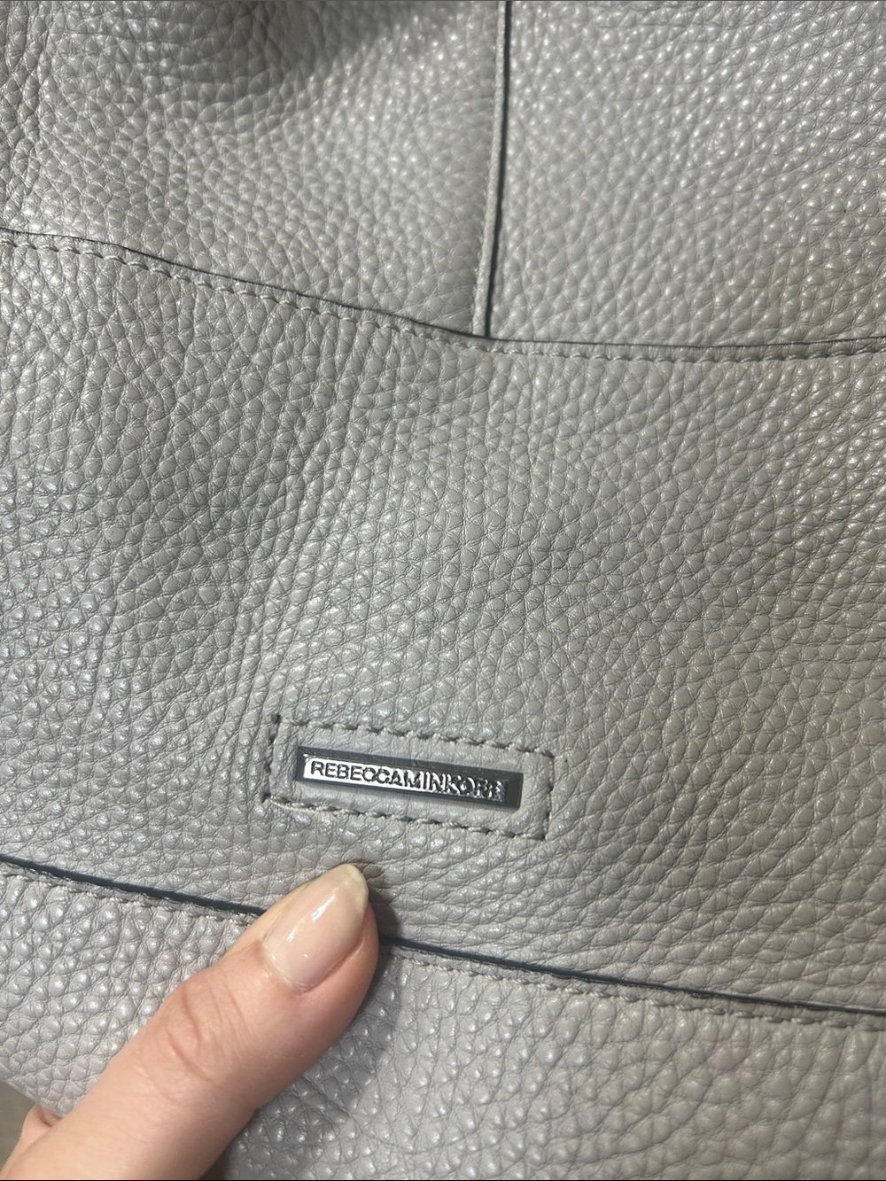 Rebecca Minkoff Light Gray Pebbled Leather Shoulder Hobo - Picture 2 of 2